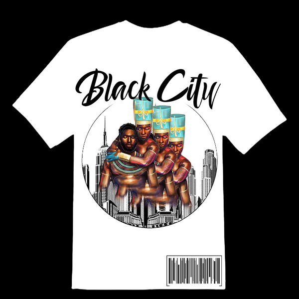Black City T shirt - White