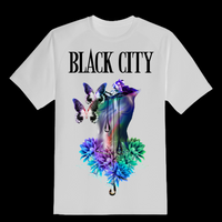 Black City Butterfly Drip- white